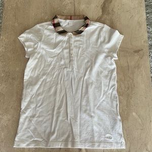 Burberry Girls White Polo Shirt Size 12